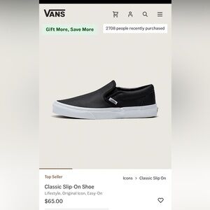 Vans Black Perforated Slip-On Sneakers